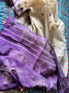 pure cotton needle jamdani saree