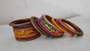Traditional Rajasthani Lac Bangles Set (14 Pieces)