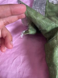 Olive Green Embellished Saree