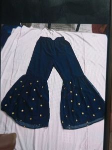 Navy Star Print Palazzo Pants