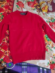 Red Wool Blend Sweater
