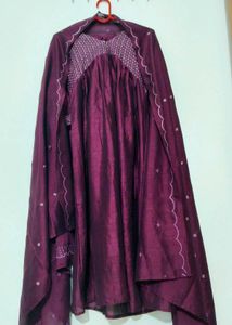 Purple Alia Cut Anarkali💜(3pcs set)