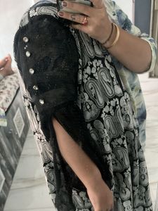 Elegant Black &amp; White Kurta Set