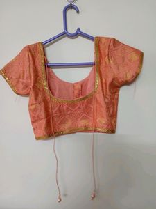 Pink &amp; Gold Sari Blouse