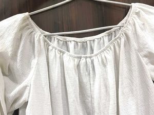 White Ruffle Top