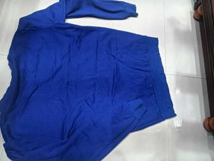 blue colour mens Winter Hoodie Without Cap
