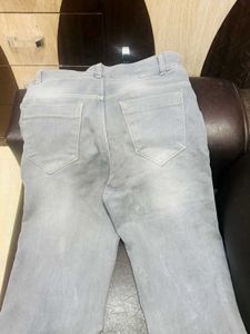Grey Wide Leg Jeans