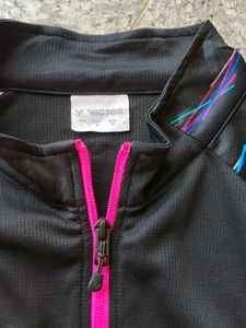 Victor Track Jacket - Black with Colorful Detail