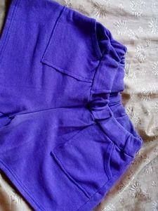 Purple Cotton Shorts