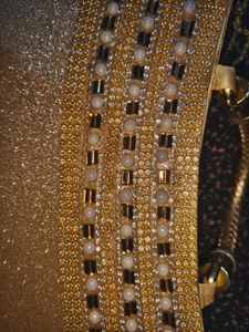 Glamorous Gold Beaded Evening Bag