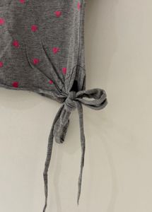 Gray Tee with Pink Hearts