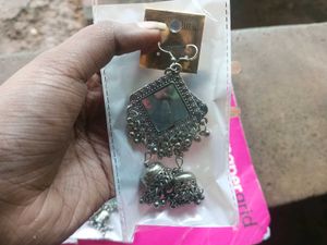 Oxidized Silver Earrings Set