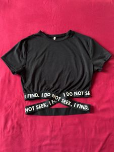 Designer Waist Black Crop Top