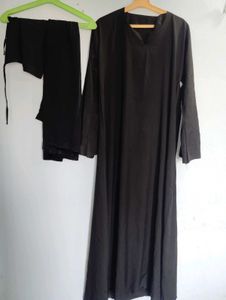 Navy Blue Abaya with Scarf And Nose Piece Combo Se
