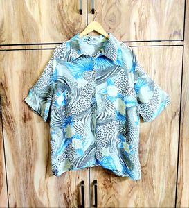 Grey Printed Shirt Size-44