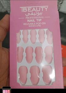 Matte Nails With Glue Sticker
