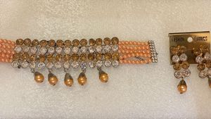 Elegant Pearl &amp; Crystal Choker