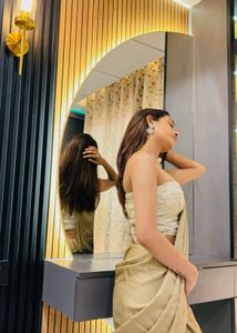 Elegant  semi stitched Saree with corset blouse