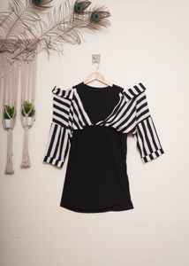 Stripped Cold Shoulder Shirt