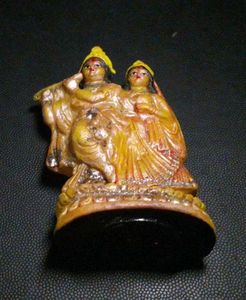 Radha-Krishna Cute Golden Shining Murti