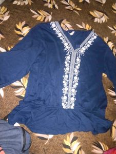 Blue Peplum Top