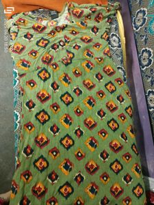 Green Ikat Print Dress