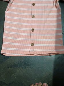 1. Striped Button Cotton Top