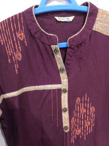 Burgundy Festive Kurti.