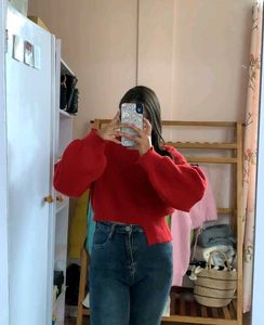 Red Cropped Sweater
