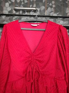 Red Ruffled Top