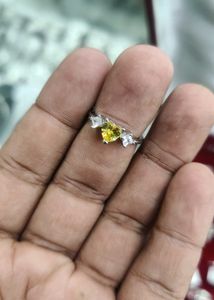 925 Sterling Silver Yellow Heart Ring