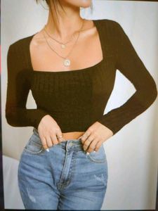 1. SHEIN Black Square Neck Crop Top