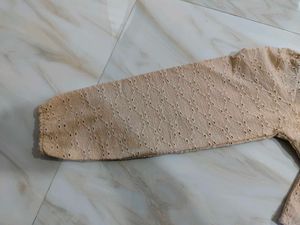 Peach Eyelet Top