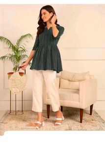 Green Peplum Top
