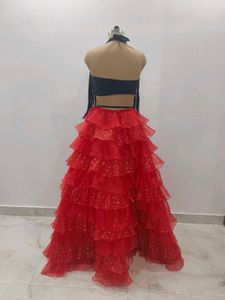 Red Ruffled skirt and top