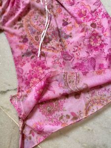 Pink Floral Paisley Off-Shoulder Top