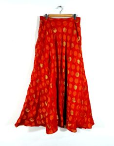 Orange  Brocade Ethnic Lehenga & Dupatta Set