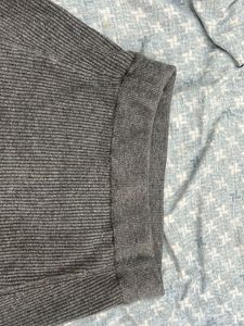 Gray Knit Midi Skirt