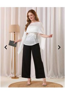 Shein strapless Elegant White Cape Top