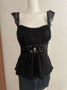 Elegant Black Embellished Top