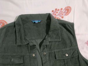 Offer For limited Time Dark Olive Half Jacket Ajio