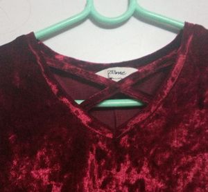 Velvet Cross Crop Top