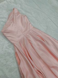 Elegant Peach One-Shoulder Gown
