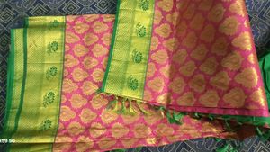 Pink & Gold Kanchipuram Silk Saree