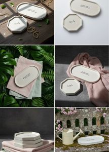 White Concrete Quote Tray | Ring Dish &amp; Vanity Org