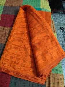 Orange Dhakai Buti Saree