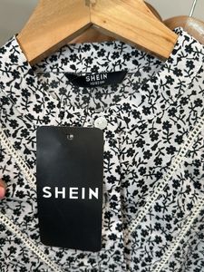 Shein Modest Cotton Floral Print Blouse