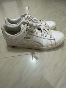 Puma White &amp; Green Sneakers