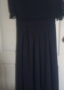 Navy Blue PomPom Dress