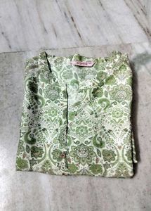 Green Printed Kurta